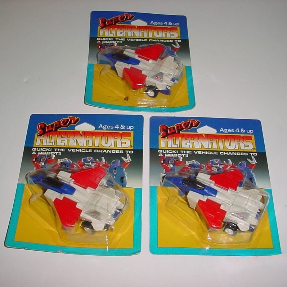 LOT OF THREE (3) VINTAGE TOMY SUPER ALTERNATORS - 1986 - NEW IN THE PACKAGES
